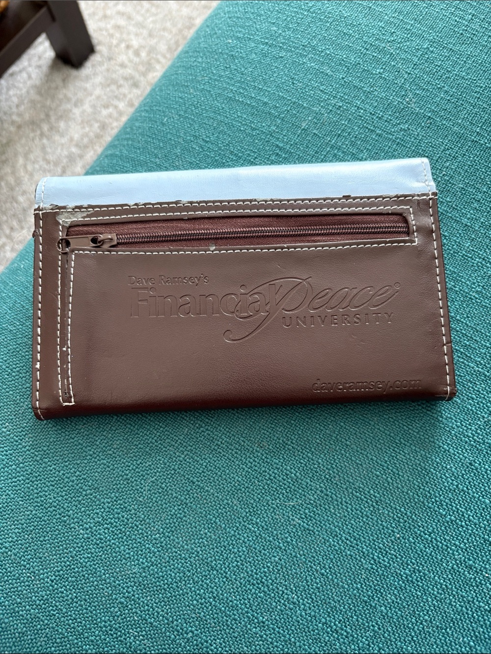 NWOT Dave Ramsey Financial Peace University Brown & White Wallet